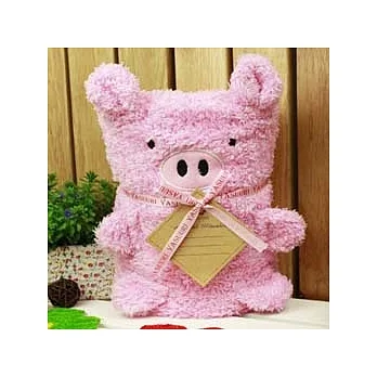 可愛動物多功能毛毯--粉紅小豬粉紅色