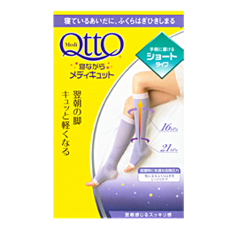 Qtto全新-日本Scholl睡眠機能美腿襪 (小腿露指襪)L