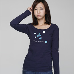 【SOFU Women】吹泡泡 -女長T恤 (深藍) L