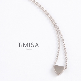 TiMISA《迷你幸運愛心》純鈦項鍊(C)-40cm
