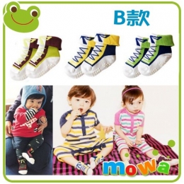 【mowa】卡哇伊反折假鞋襪(三入)_B款(9-12cm)