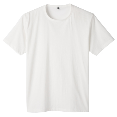 [MUJI 無印良品]男有機棉圓領短袖T恤柔白L