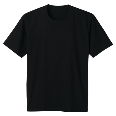 [MUJI 無印良品]男有機棉圓領短袖T恤黑色L