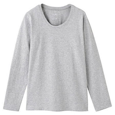 [MUJI 無印良品]女棉自由組合長袖衫灰色L