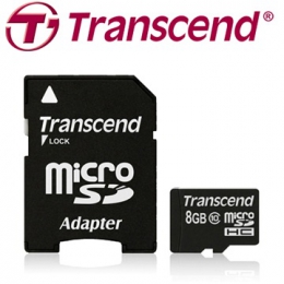 創見 microSDHC 8GB class10 記憶卡 (贈一入收納盒)
