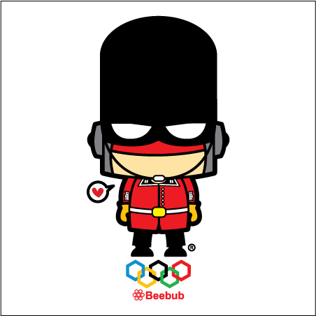 Beebub設計師T恤-倫敦奧運超人M白色