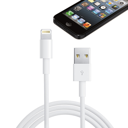 Apple iPhone7/7Plus/6/Plus/5 iPad/mini Lightning USB  傳輸充電線(1m)白