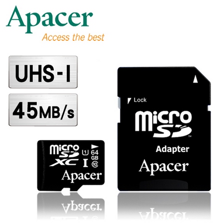 Apacer 宇瞻 64G MicroSDXC UHS-I Class10 記憶卡