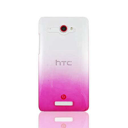 Lilycoco HTC Butterfly 漸層透明亮面防刮保護殼粉色