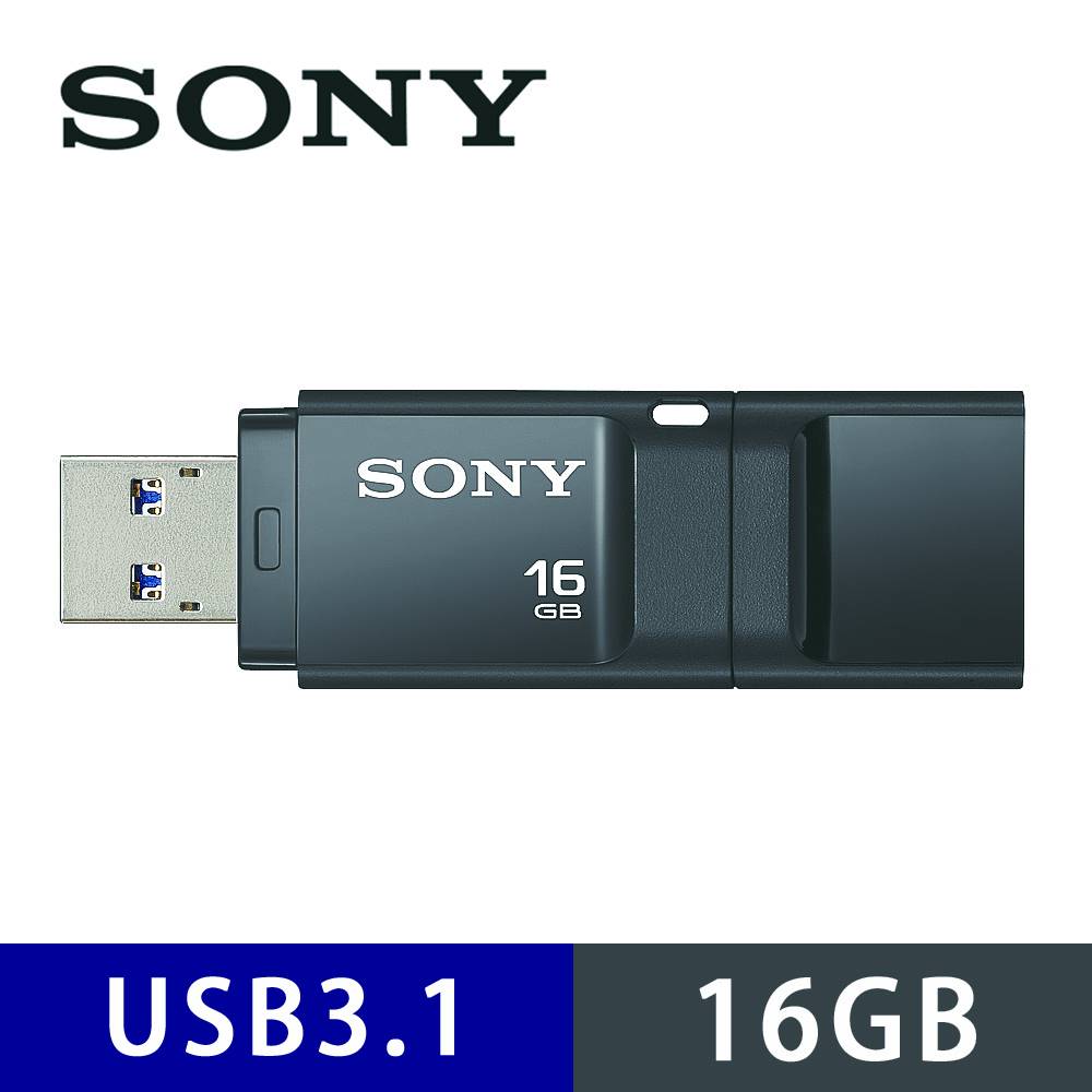 SONY USM-X 繽紛 USB 3.1 16GB 隨身碟黑色