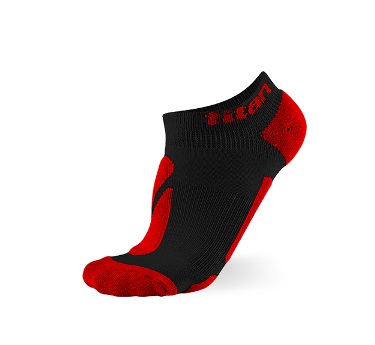titan 太肯功能慢跑踝襪-Fit (男女適用、十歲以上年齡層皆適用)L                             黑/紅色
