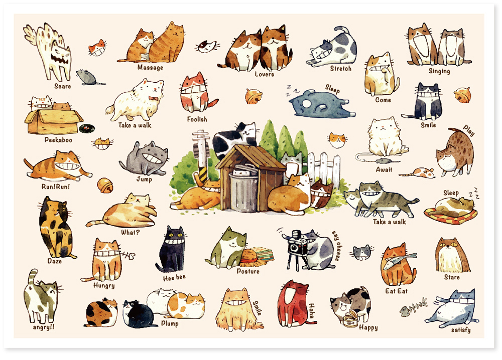 afu尋夢者森林明信片-H02 貓咪的一百種生活