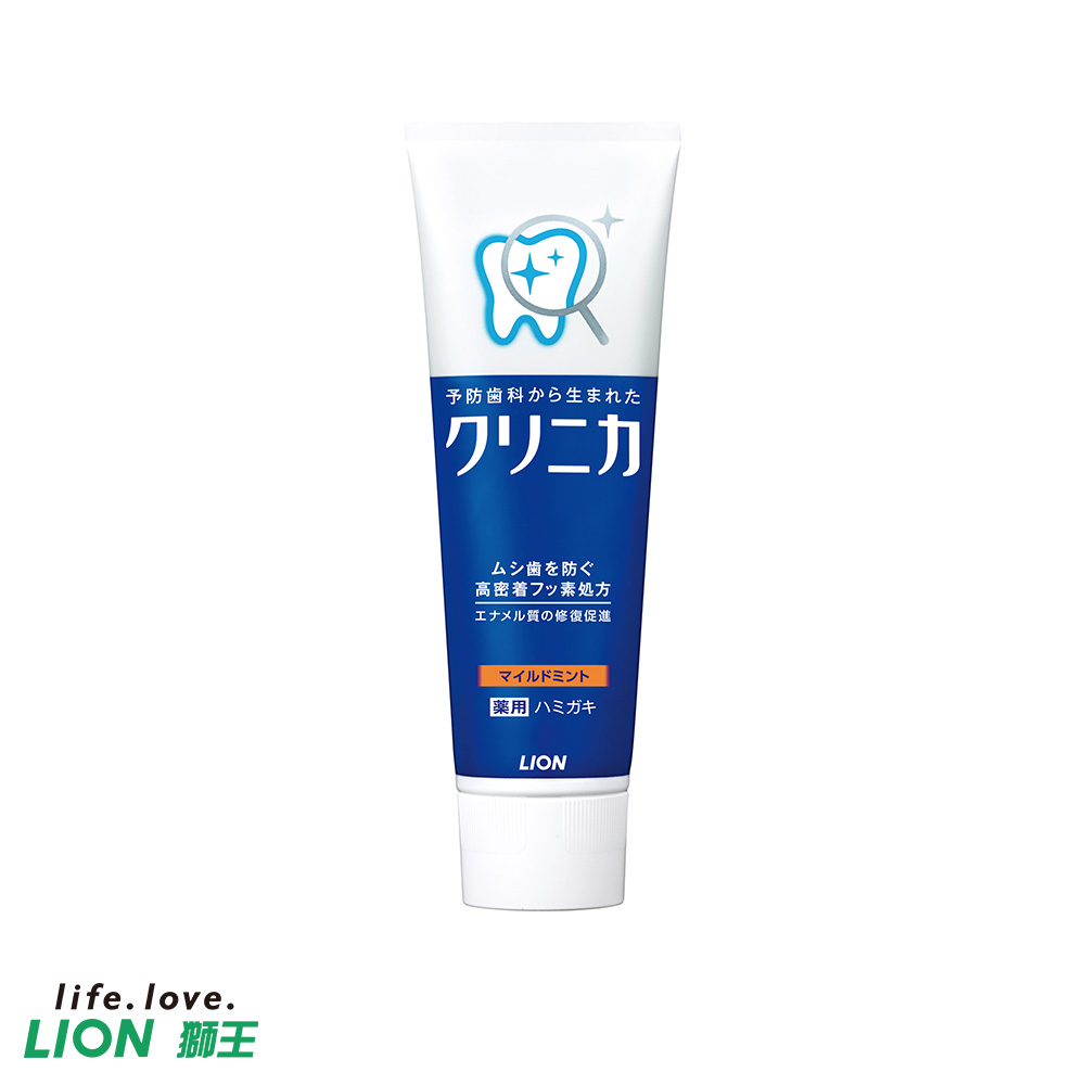 【日本獅王LION】固力寧佳酵素牙膏130g-清涼(直立式)