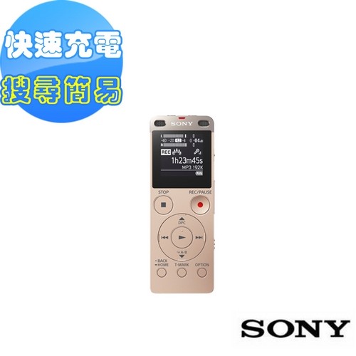 SONY完美焦點錄音筆 4GB(ICD-UX560F)送USB充電器(華麗金)