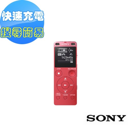 SONY完美焦點錄音筆 4GB(ICD-UX560F)送USB充電器(粉寶貝)
