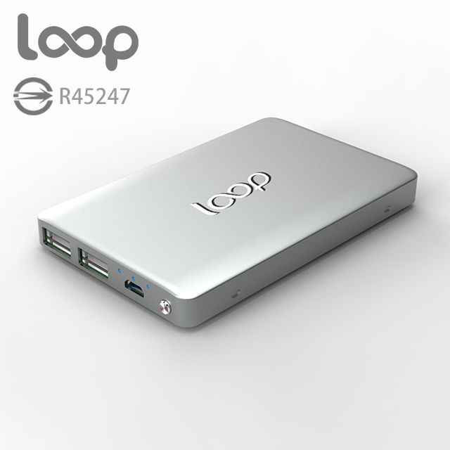 loop 10000mAh 超薄質感 鋁合金 行動電源銀