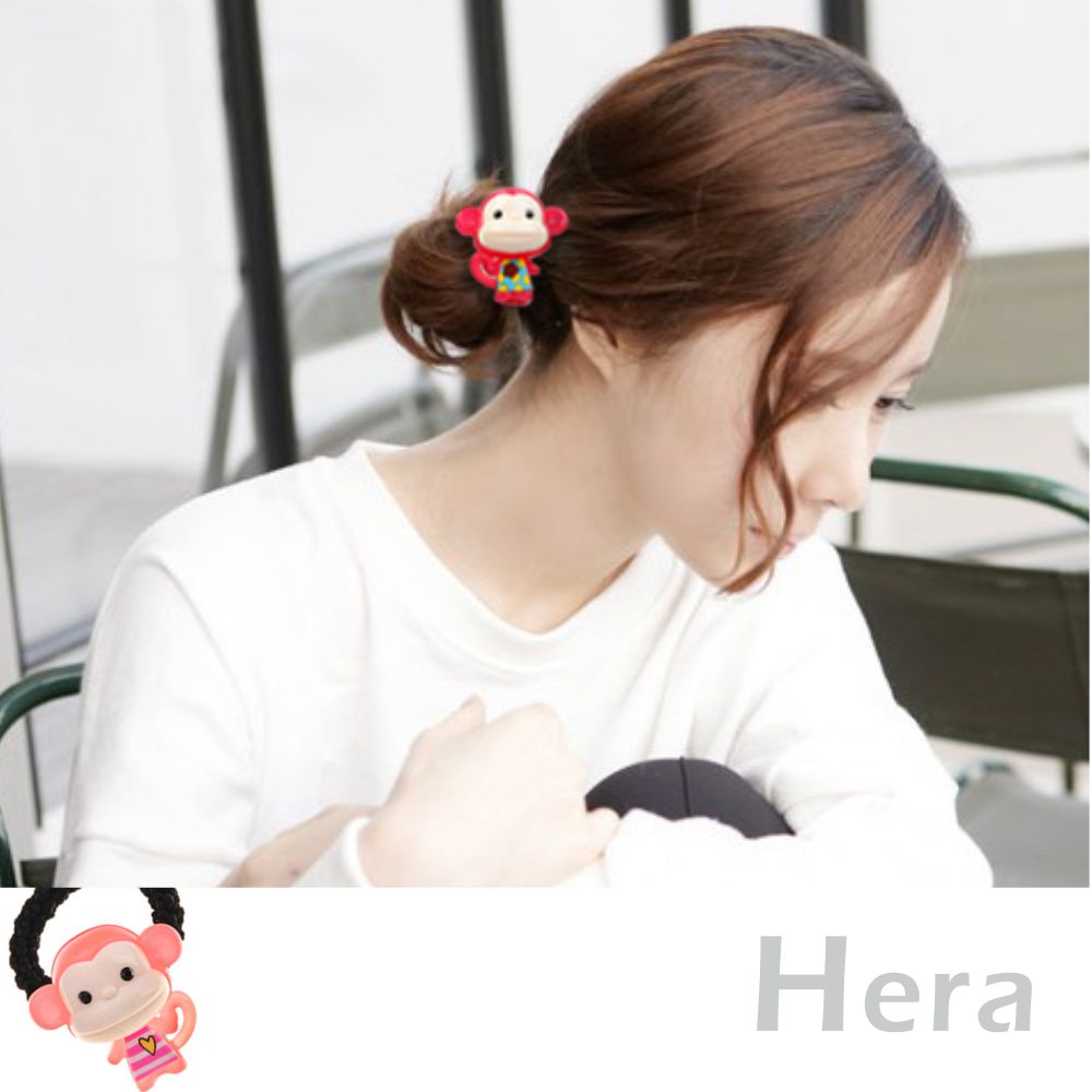 【Hera】赫拉 高質感糖果小猴子高彈力髮圈/髮束-5色(粉紅色)