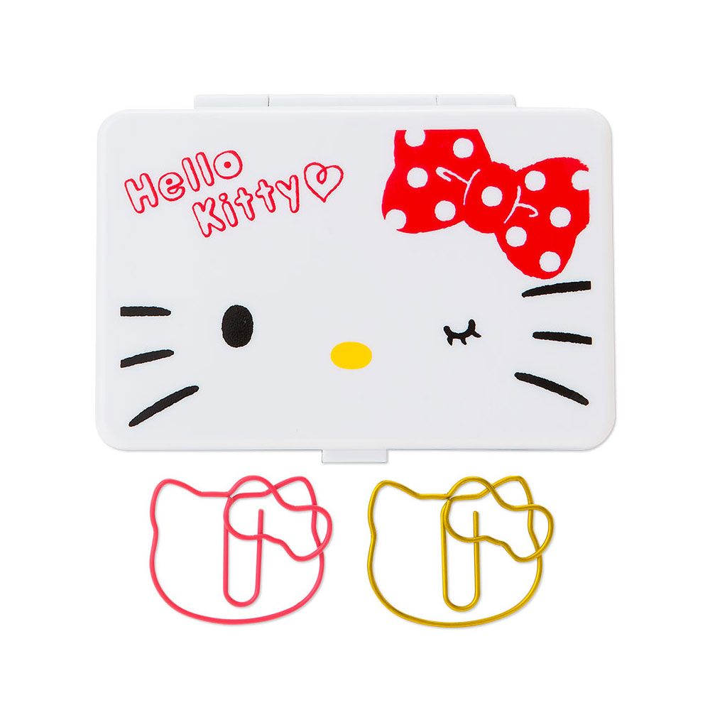 《Sanrio》HELLO KITTY大頭造型彩色迴紋針附收納盒