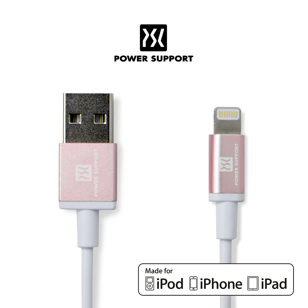 POWER SUPPORT USB to Lighting Cable 傳輸線 (1.0m)玫瑰金