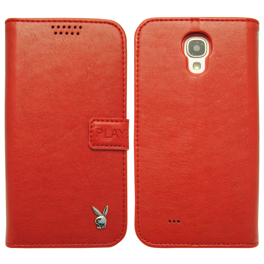 Aztec Playboy Samsung Galaxy J 側掀式皮套-素面紅
