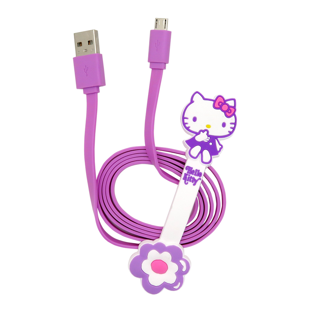 Hello Kitty 數位Micro USB傳輸充電線 III魅力紫