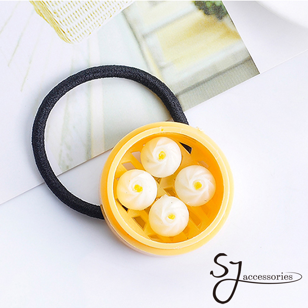 【SJ】日韓仿真美味中式蒸籠造型髮束-蛋黃包子