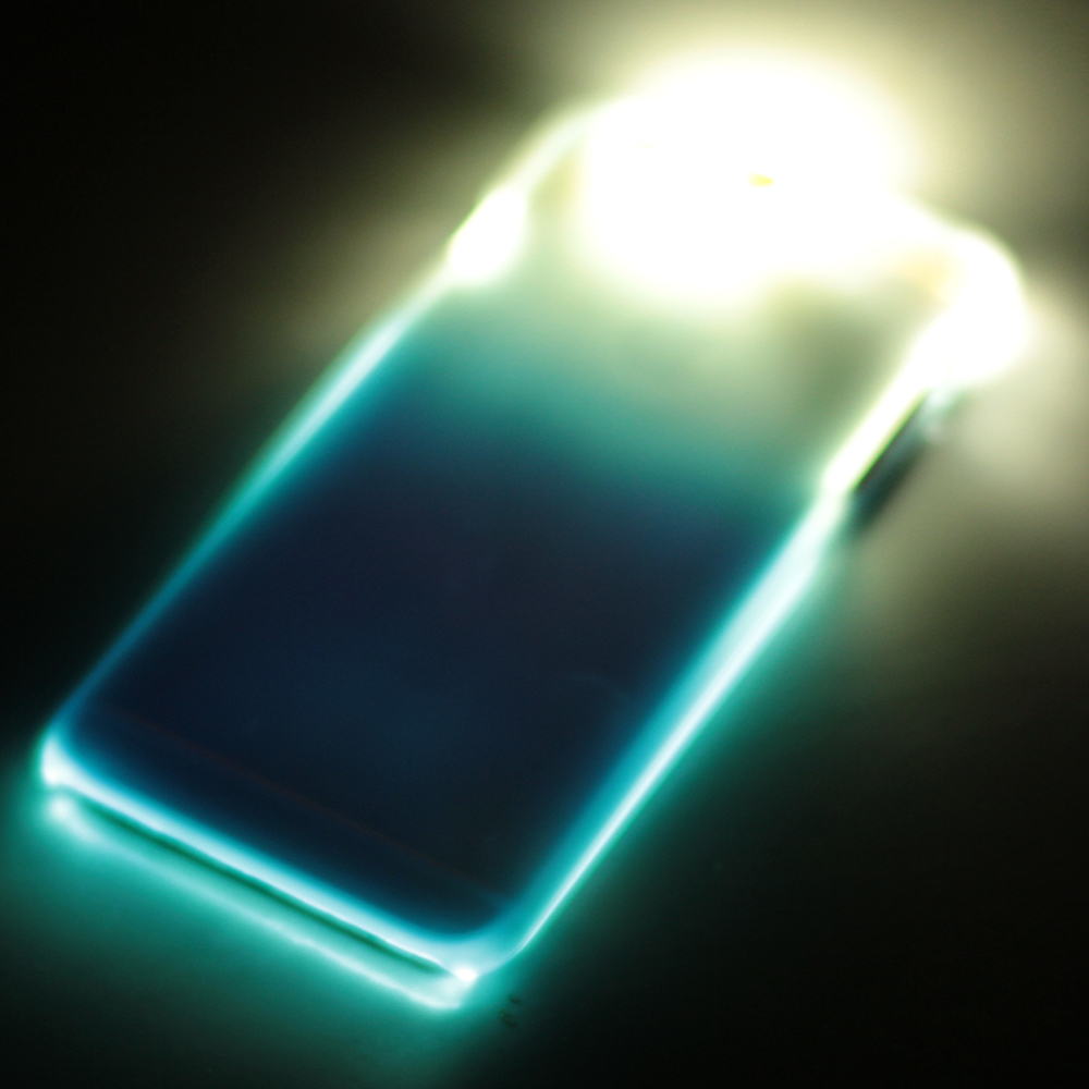 Mobile-style iPhone 6 6S 漸層炫彩 4.7吋 發光來電閃手機殼白+藍