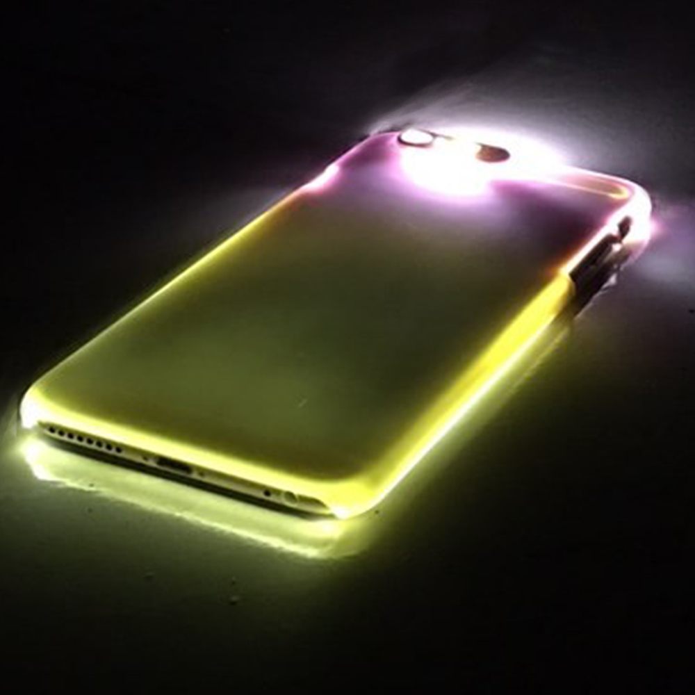 Mobile-style iPhone 6 6S 漸層炫彩 4.7吋 發光來電閃手機殼紫+黃
