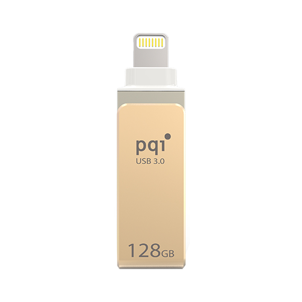 PQI iConnect mini 128GB USB 3.0 iPhone雙享碟 (金)