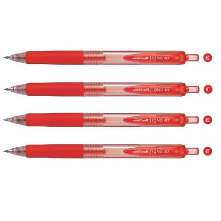 (4支1包)三菱UMN138自動鋼珠筆0.38紅色