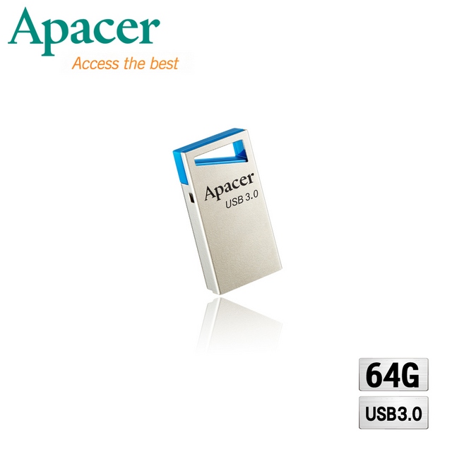 Apacer宇瞻 AH155 64GB 巧型碟 USB3.0-蔚藍