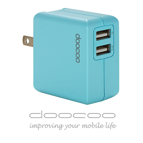 doocoo itofu2 2.4A 雙輸出輕巧 USB充電器藍色