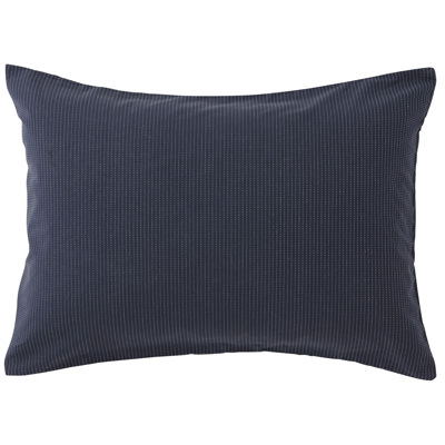 [MUJI無印良品]有機棉刺繡枕套/50/深藍×灰色