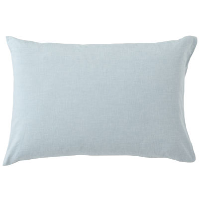 [MUJI無印良品]有機棉柔舒水洗棉枕套/43/藍色
