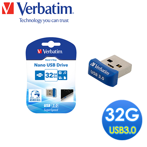 Verbatim威寶 USB3.0 32GB 高速超迷你小巧隨身碟 Nano