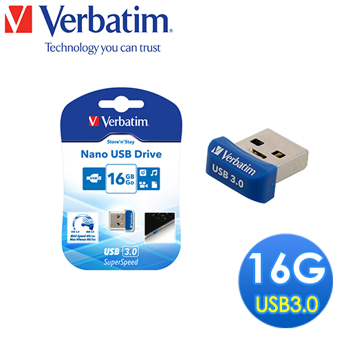 Verbatim威寶 USB3.0 16GB 高速超迷你小巧隨身碟 Nano