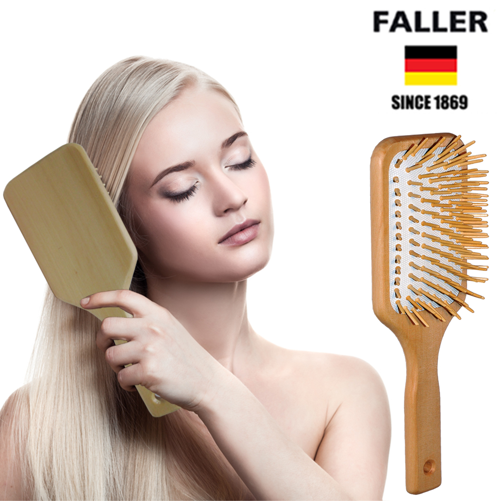 德國FALLER芙樂 楓木氣墊木齒梳 防靜電柔順直髮 放鬆按摩頭皮 專用