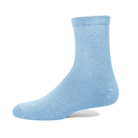 【 PuloG 】素色純棉細針短襪-寧靜藍