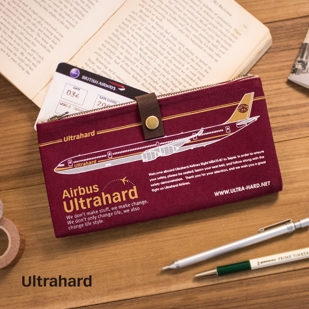 Ultrahard Lab Series 雙拉鍊筆袋系列-紅色班機