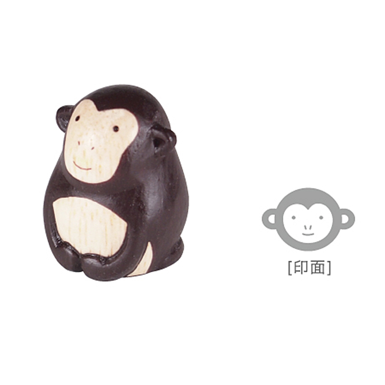 日本T-Lab純色實木十二生肖小印章 - 猴