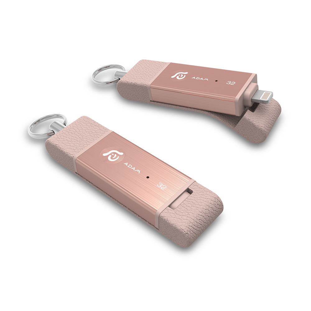 亞果元素【iKlips DUO】 Apple專用雙向USB3.1極速多媒體行動碟 32GB玫瑰金
