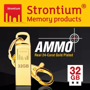 力鍶 Strontium AMMO GOLD USB 32GB 時尚精品碟 (24K奢華金)