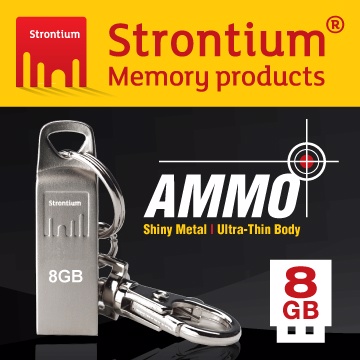 力鍶 Strontium AMMO SILVER USB 8GB 時尚精品碟 (子彈銀)