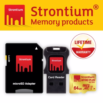 力鍶 Strontium Nitro Plus UHS-1 U3 Micro SDXC 64GB 高階記憶卡 (三合一機動商品包裝)