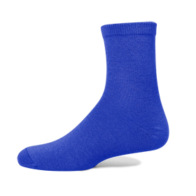 【 PuloG 】素色純棉細針短襪-紫寶藍M