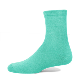 【 PuloG 】素色純棉細針短襪-淡藍綠M