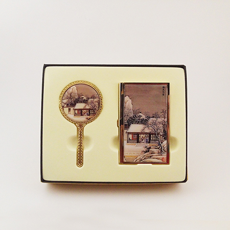 迪雅生活 - 銅名片盒與修容鏡禮盒 創意傳遞快樂生活