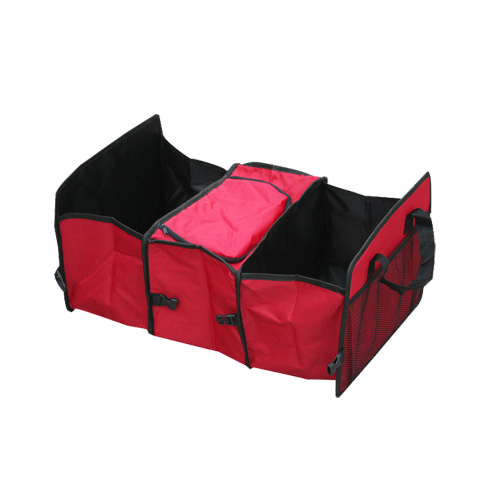  Sense神速 車用後車箱可摺疊收納置物袋 附保溫保冷袋紅色