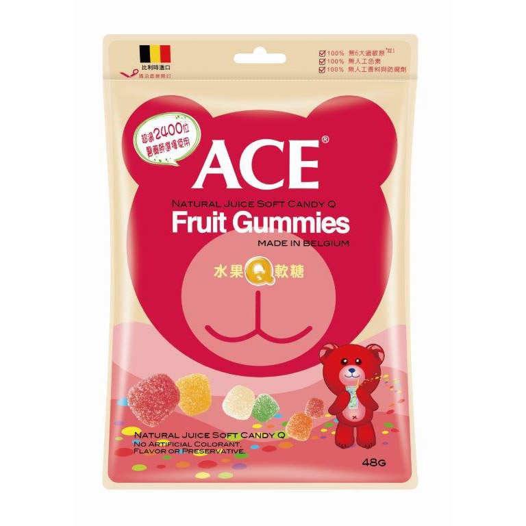 比利時【ACE】水果Q軟糖(48g)