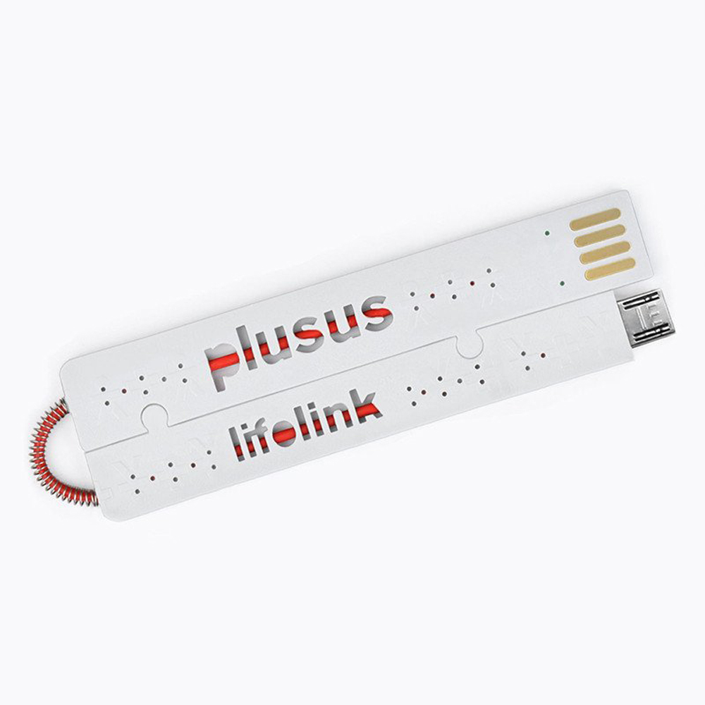PlusUs LifeLink Micro USB - USB 時尚傳輸線 18cm白